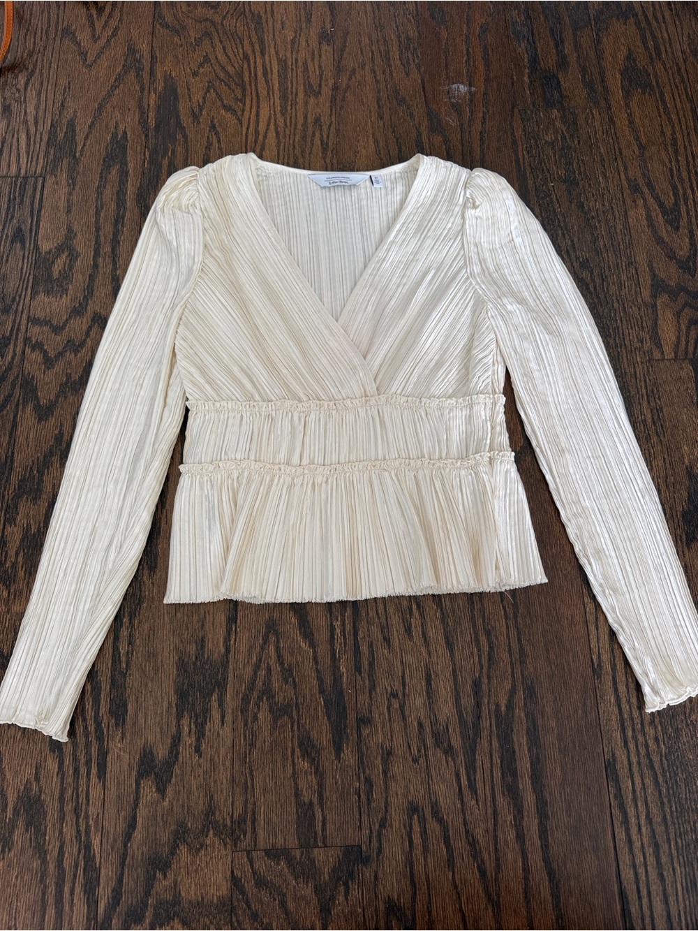 & Other Stories Cream Pleated Wrap Blouse